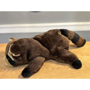 Brown And Black Stuffed Plush Raccoon Puppet 16" Rocky KidSave Club